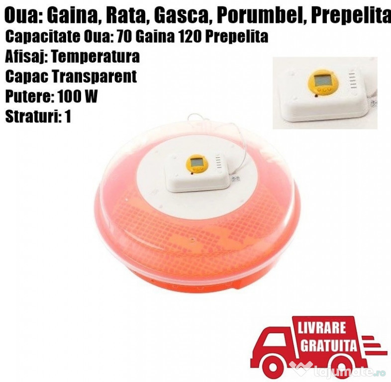 Incubator Clocitoare Electric 70 Oua Ou Pui Gaina Gasca Rata 120 Prepe