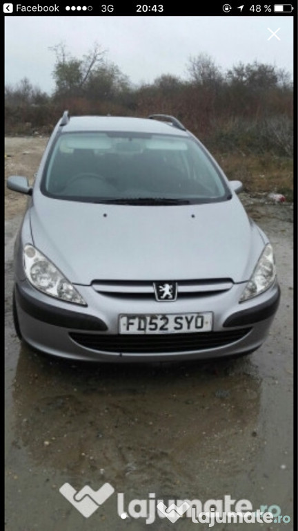 Peugeot 307 bara, usa, tragar, motor 2.0 hdi, faruri, capota