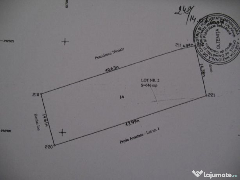 Teren intravilan Casciaorele Calarasi 646mp