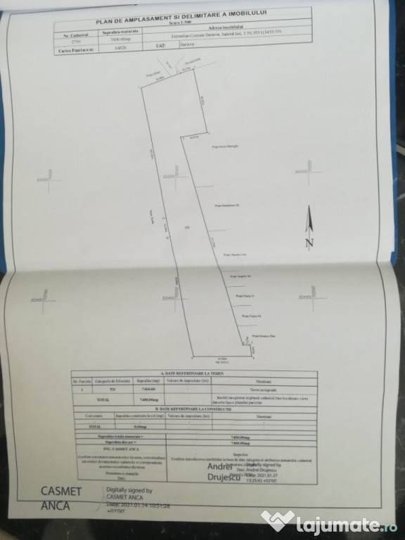 Rate teren 1000-2000 m2 sat Paun-Bucium 1000-2000 m2