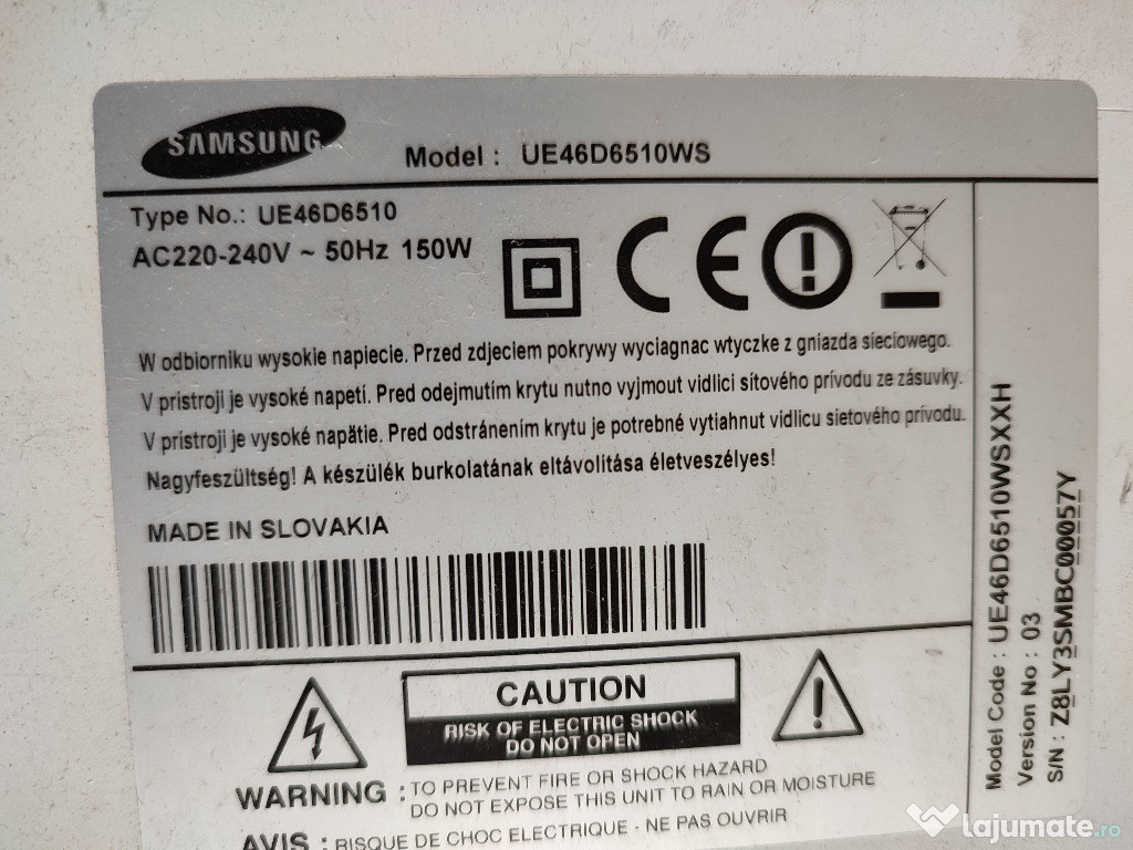 Defect Samsung UE46D6510WS
