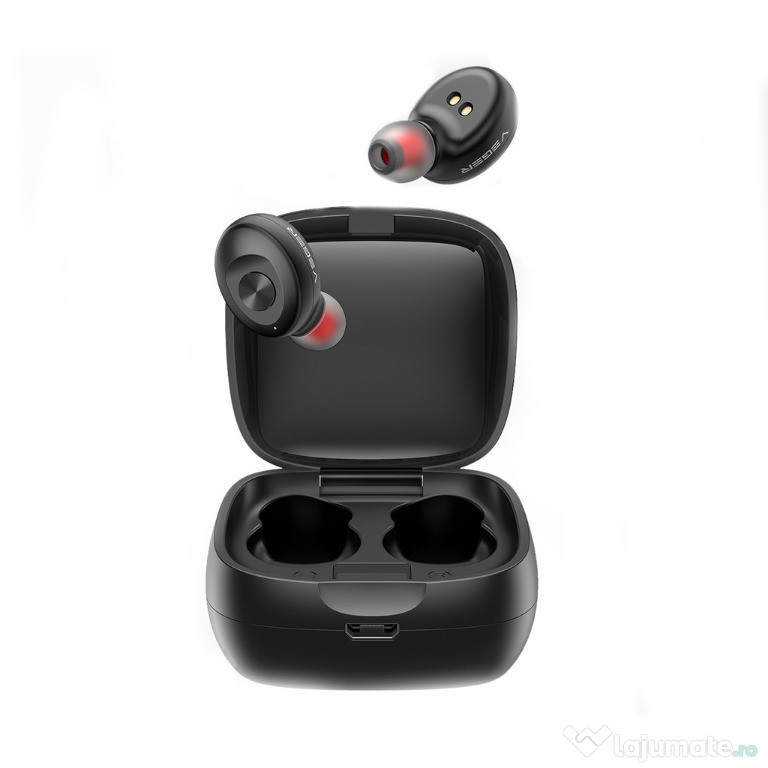 Casti Bluetooth Veger, Handsfree, Cu carcasa, Negru C746