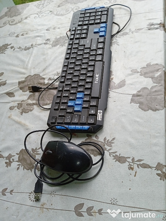 Tastatura+ mouse optic cu fir.