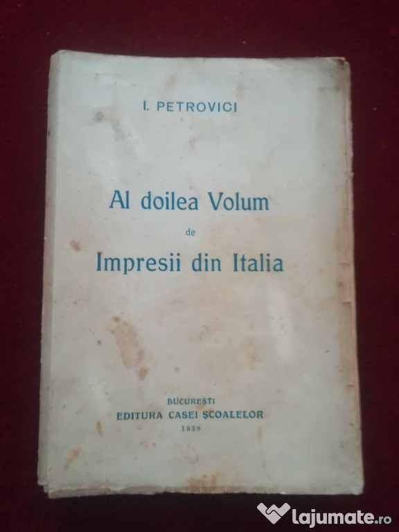 Al doilea volum de Impresii din Italia - Ion Petrovici