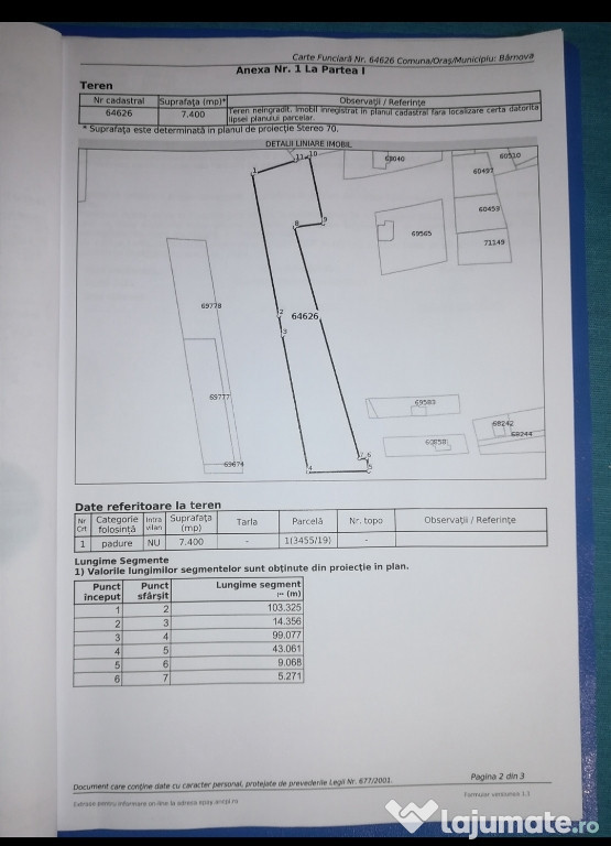 Schimb teren 1000m2 in sat Paun cu Auto