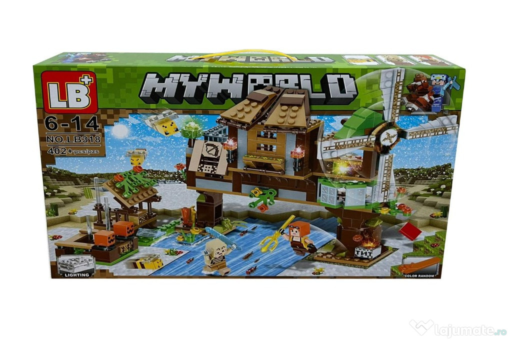 Set constructie Minecraft, Moara mobila, 402 piese tip lego