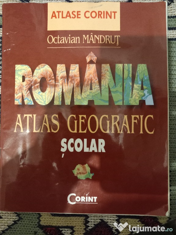 Atlas geografic scolar-Romania,cu poze color,detalii pe larg