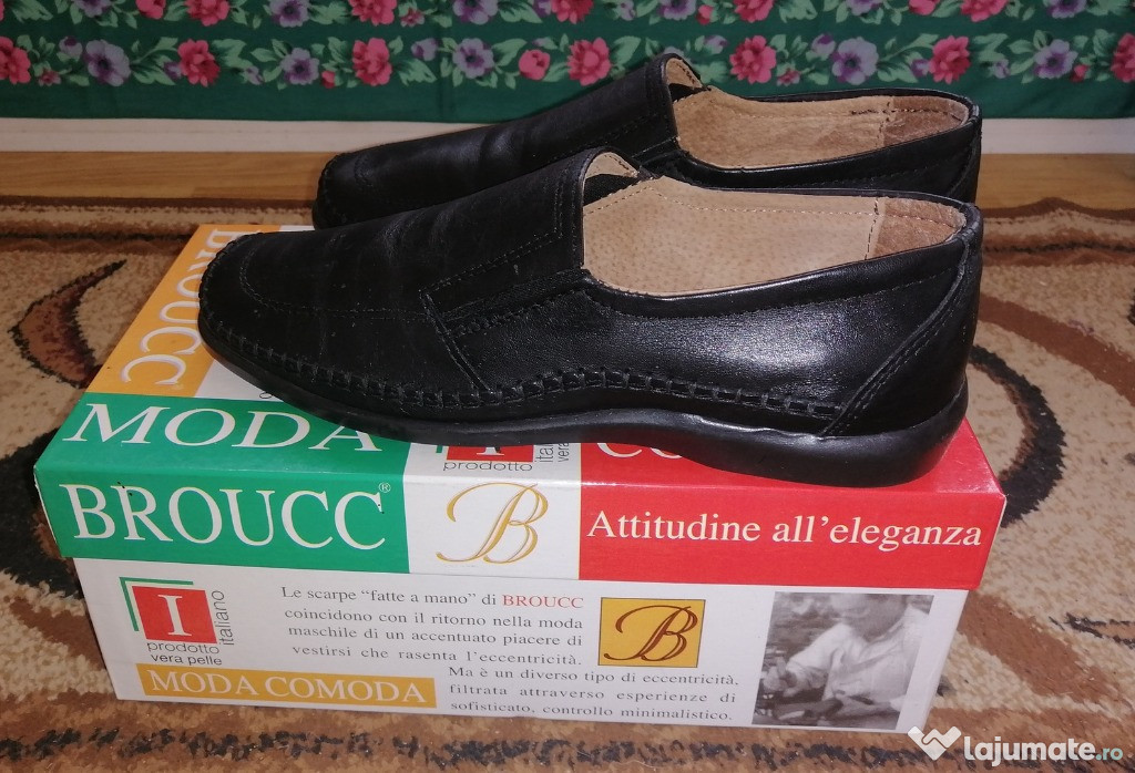 Pantofi barbati din piele lucrati manual marimea 42 italia