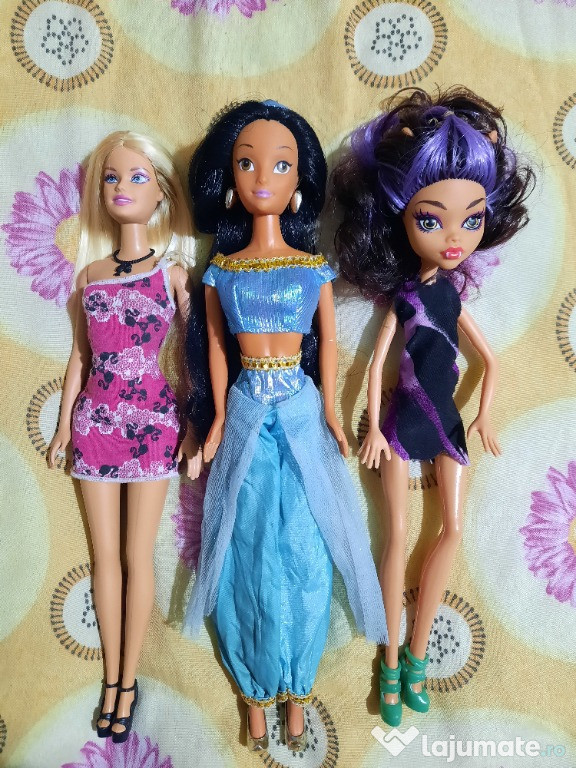 3 papusi Monster High Barbie Disney rochita transport gratis