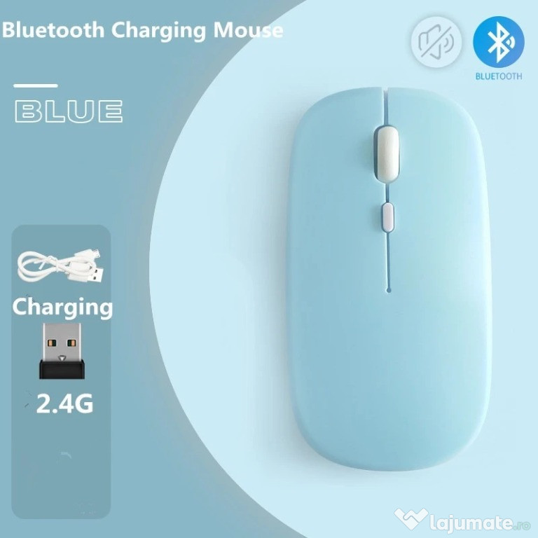 Mouse Wireless Bluetooth 5.2 si 2.4G, reincarcabil,Usb