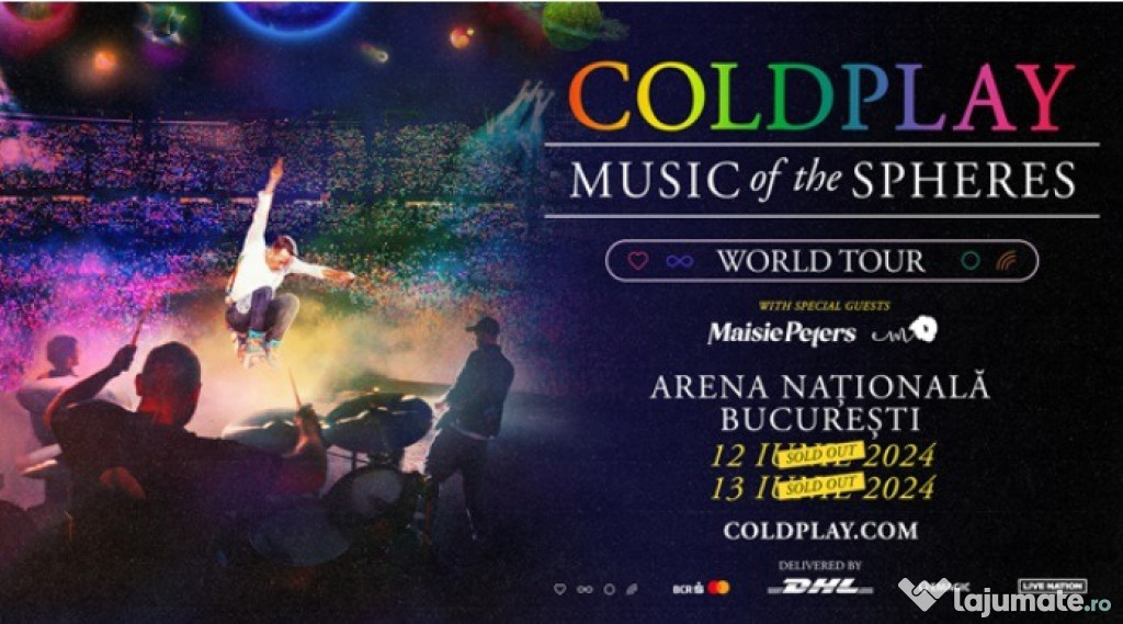 Vand 2 bilete concert Coldplay 12.06 Bucuresti