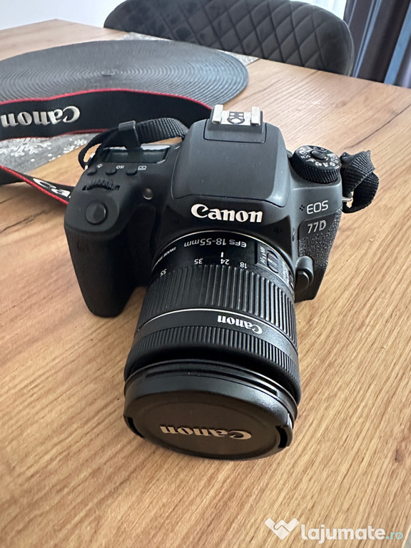 DSLR Canon 77D + obiectiv EFS 18-55mm