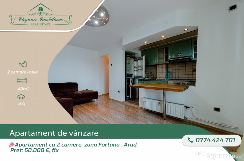 Apartament 2 camere, zona Fortuna, Arad