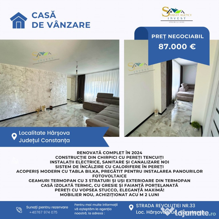 Casa de vânzare în Hârșova-Renovare LUX