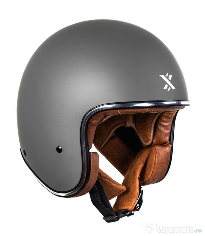 Casca moto open face NOUA casca scuter deschisa Shox Classic Gri Mat