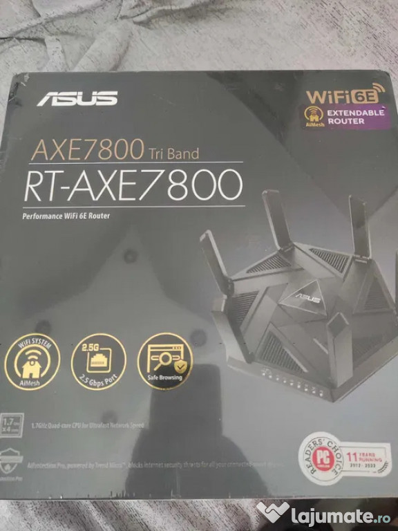 Router Gaming ASUS RT-AXE7800 Tri-Band Gigabit, Wi-Fi 6E