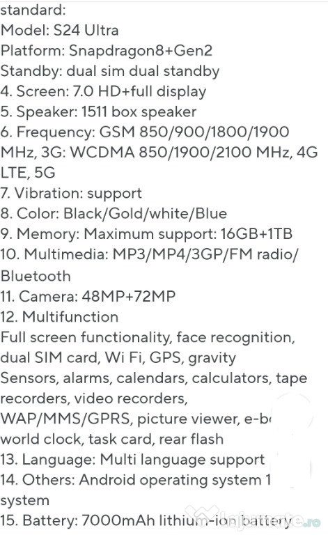 Telefon mobil nou S24 Ultra