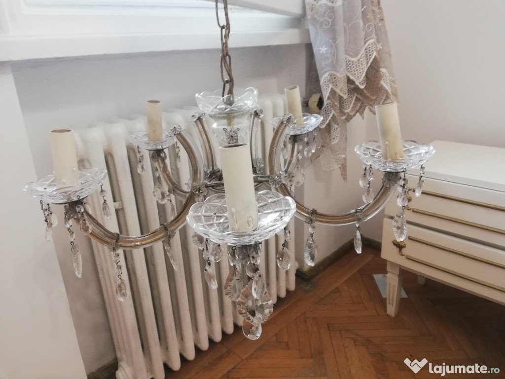 Candelabru lustrade cristal cu 5 brate