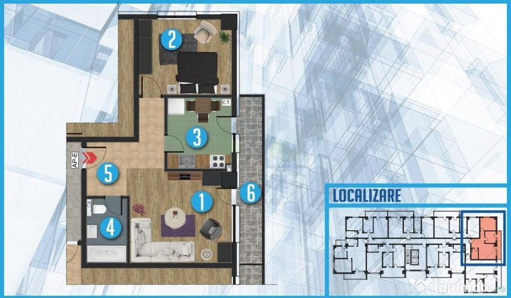 Comision 0%!, 2 camere, decomandat, finisat, suprafata ut...