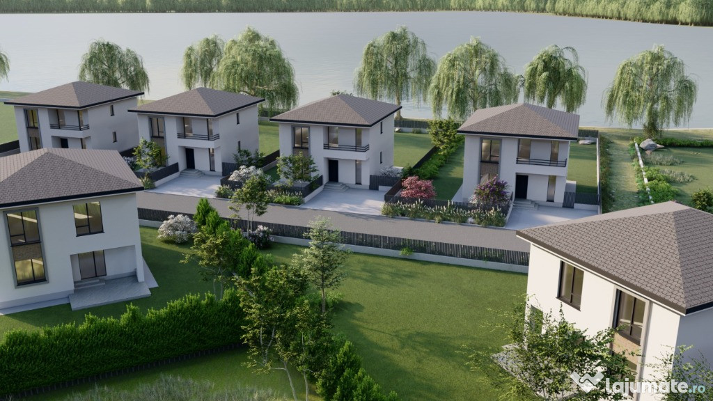 Vila individuală P+1E - 4 camere - 3 băi - teren 350mp - vedere la lac