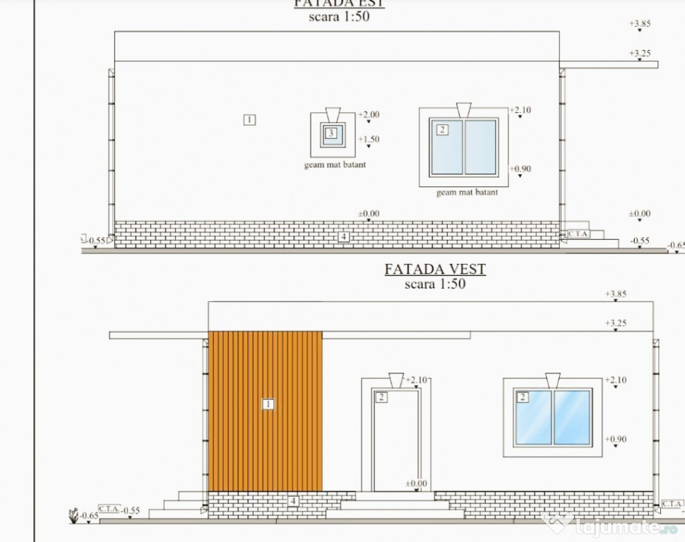 CAsa Midia Sat 3 camere doua bai la rosu sau la gata