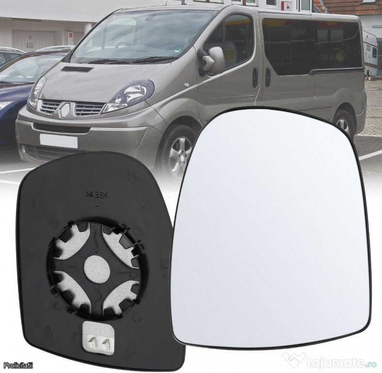 Sticla oglindă pentru Renault Trafic MK2 2001-2014 Stanga