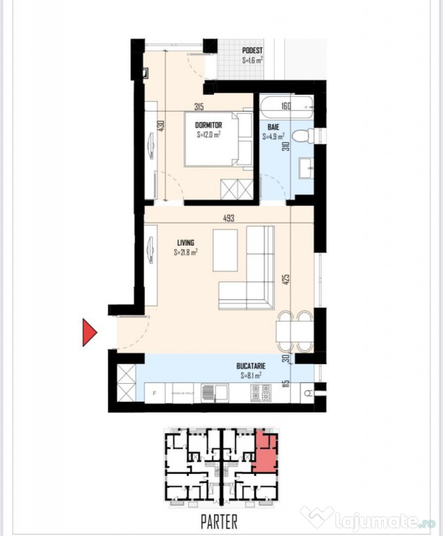 Apartament 2 camere Curte privata Safirului