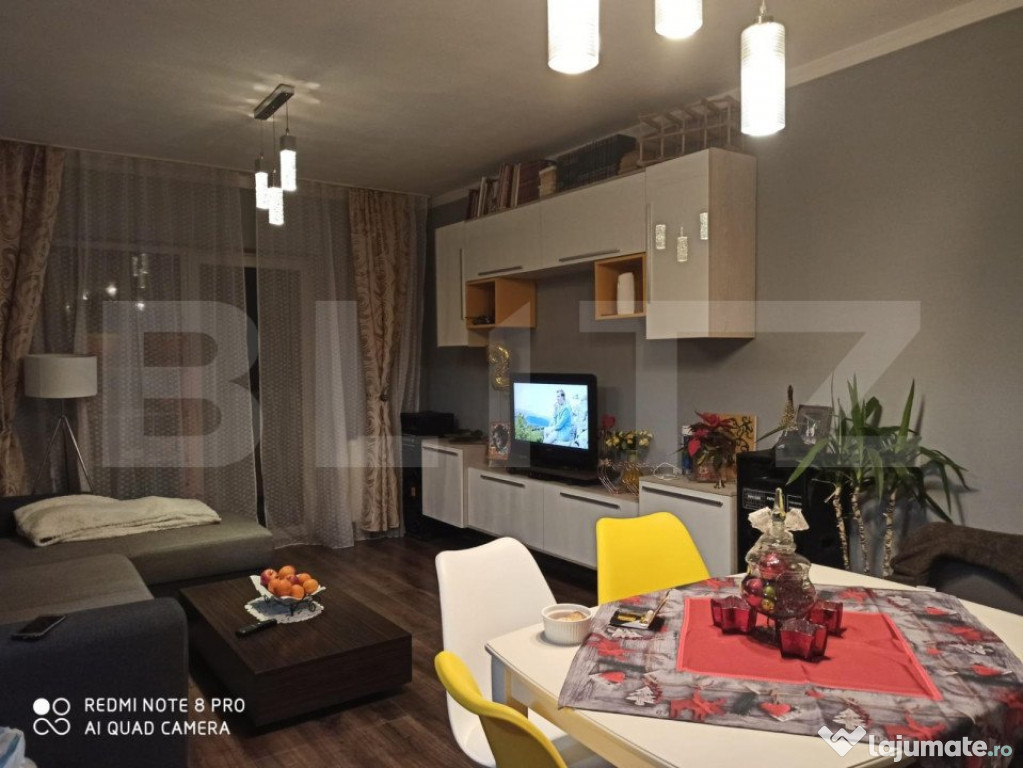 Apartament mobilat si utilat, 2 camere decomandate, 52mp, pa