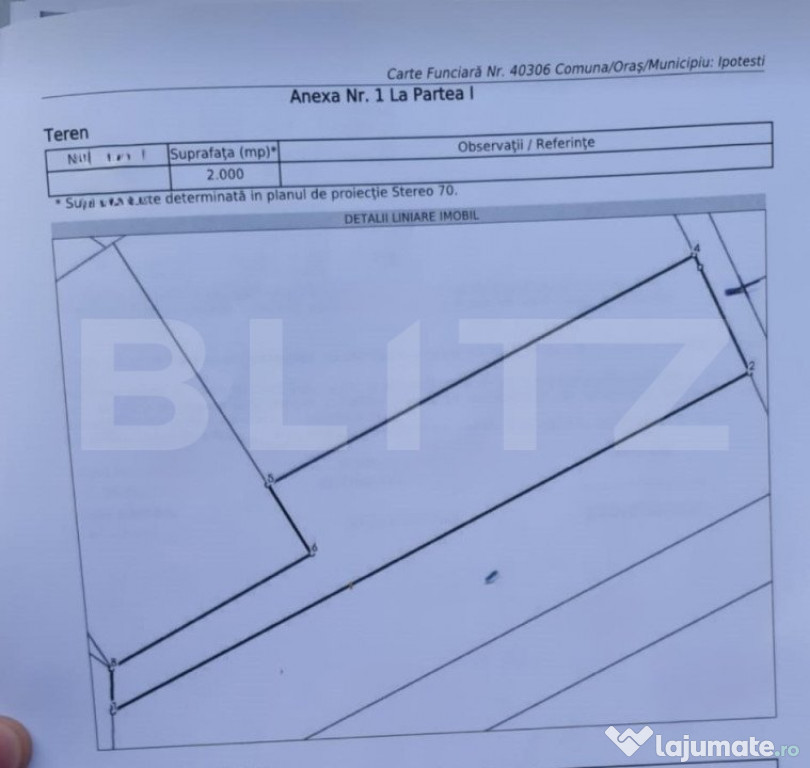 Teren extravilan,loc.Ipotesti,2000mp,front stradal 22 ml