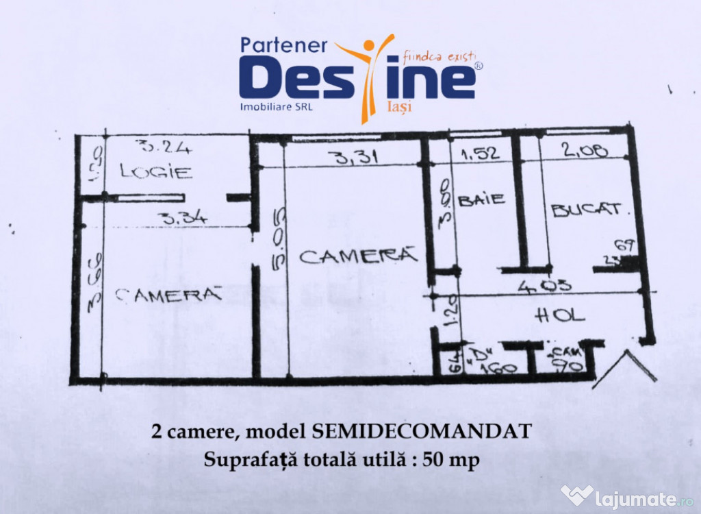 PRIMA ÎNCHIRIERE - Apartament 2 camere 50 mp - PODU ROȘ