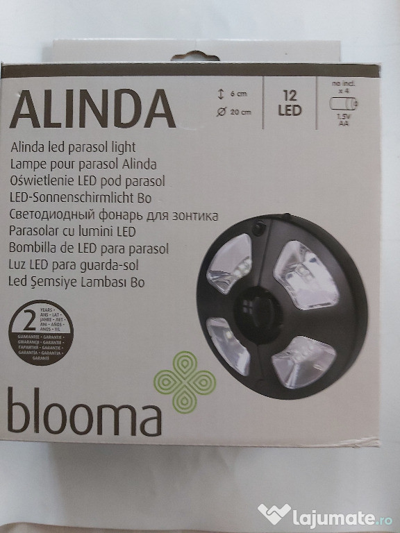 Lampa cu 12 leduri BLOOMA cu baterii 4x1,5Ah