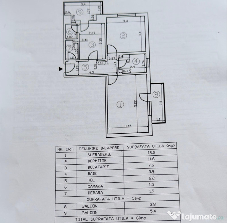 Apartament cu două camere