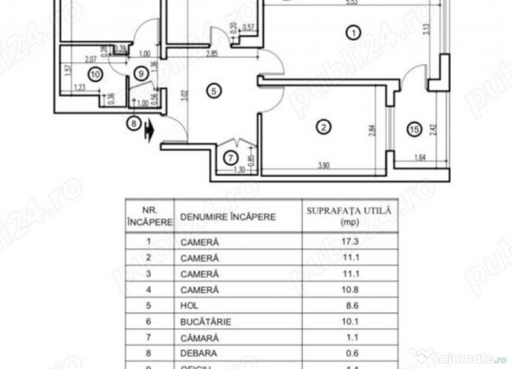 Apartament cu 4 camere ( 6 minute pana la metrou Piata Sudul