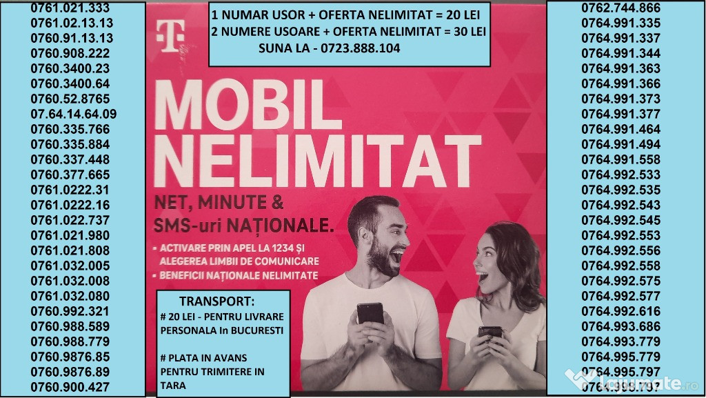 Cartele Numere Usoare.Preferentiale_Telekom.Aur.Gold.Vip+Oferta 6€