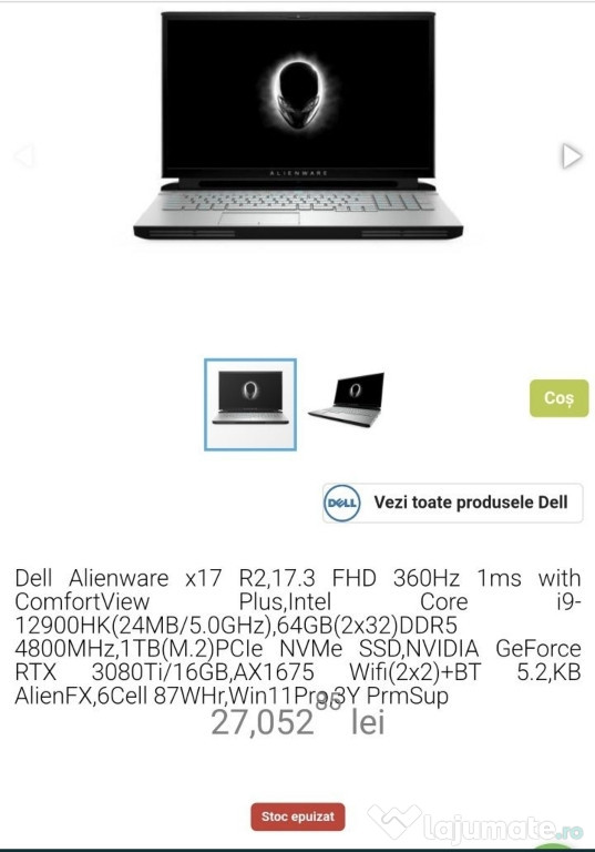 Laptop Alienware 17.3, i9 - 12900HK