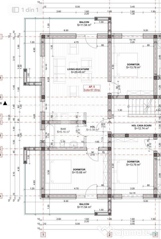 Apartament cu 3 camere, semidecomandat, etaj 1, zona Lidl...