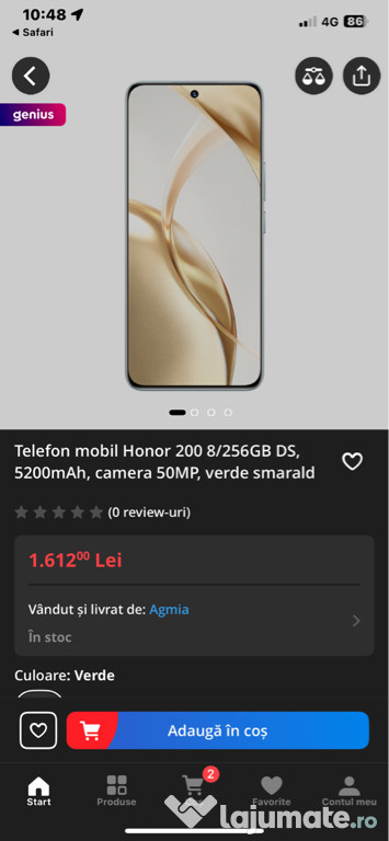 Honor 200 nou la cutie neactivat, 256 GB 8 GB RAM, 5G