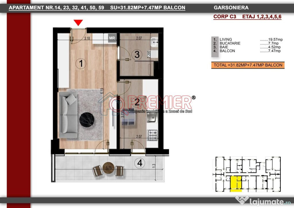 Metrou Berceni - Garsoniera - 49080 Euro