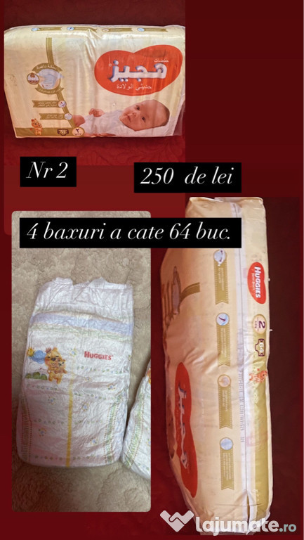 Pampersi nr2 4 baxuri a cate 64 buc