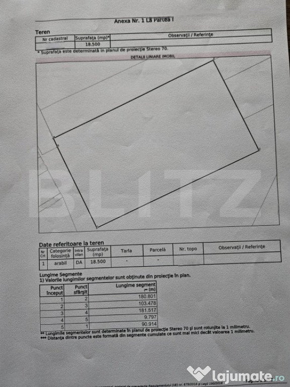 Teren 18,5 ha. Decebal