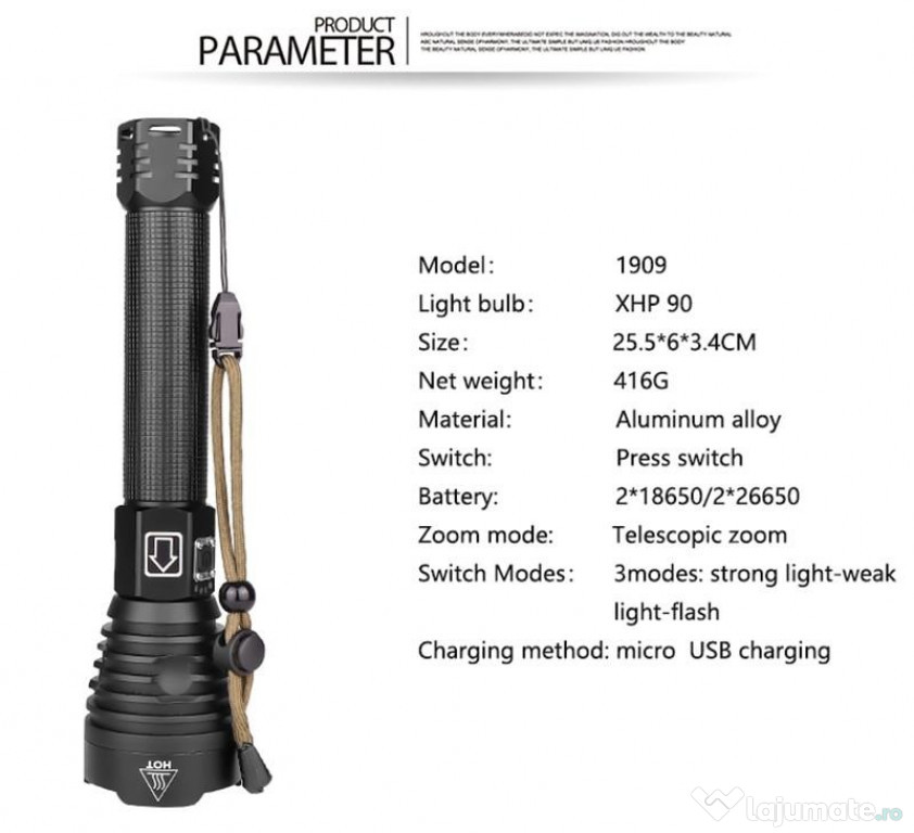 Lanterna led XHP90.2 zoom