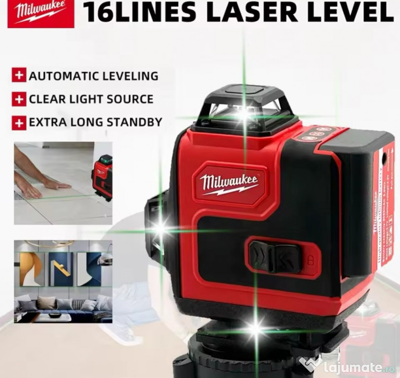 Nivelă Laser Milwaukee cu 16 Linii-Profesională