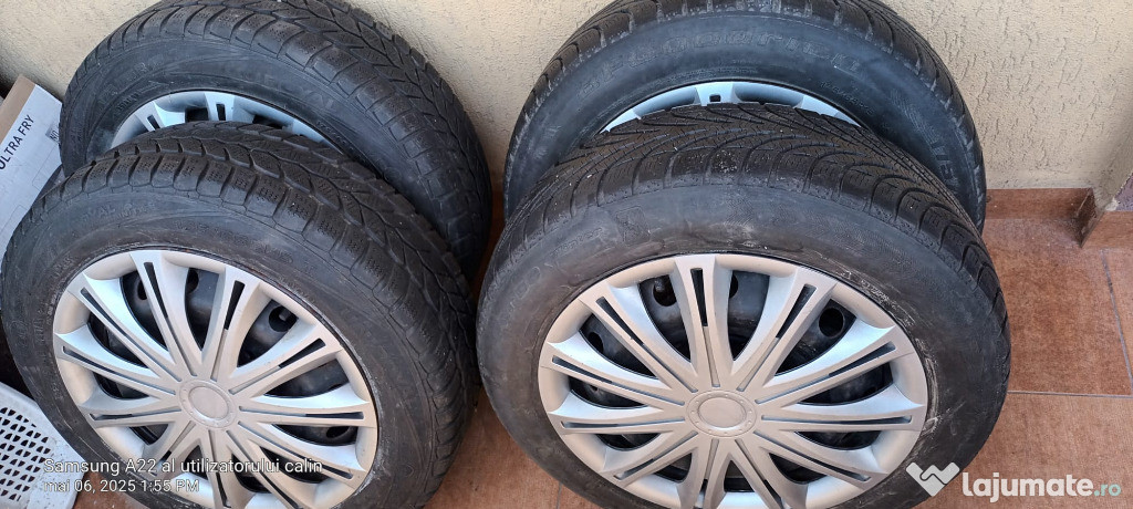 Vand set 4 jante echipate cu anvelope de iarna 175/65R15 - 4 prezoane
