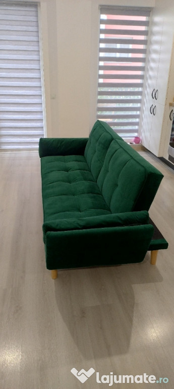Vand Canapea Extensibila Culoare Verde Smarald