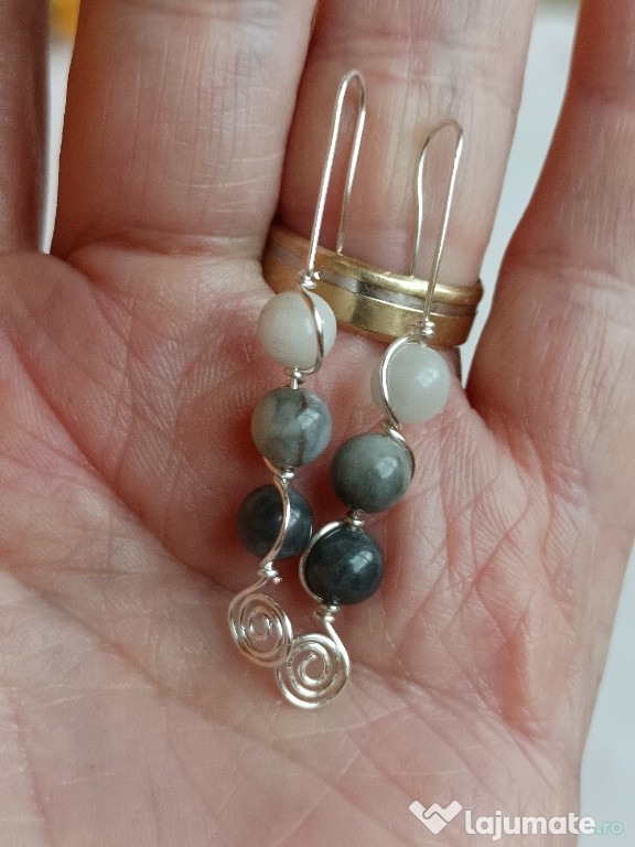 Cercei handmade mărgele piatra soarelui