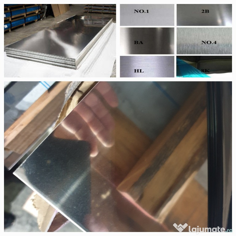 Tablă inox alimentar 0.4x1000x2000mm, AISI 304 / 316L, livrare rapidă