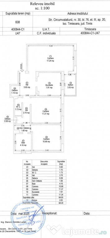 Proprietar vand apartament spatios 3 camere Iulius Mall