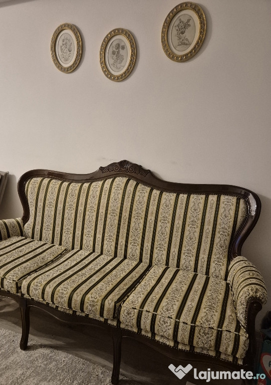Set canapea cu 2 fotolii tip baroc