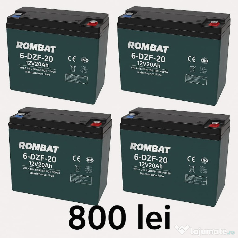 Set 4 baterii Gel Chilwee 6-DZF-20 pentru scuter electric ( 48V 20Ah)