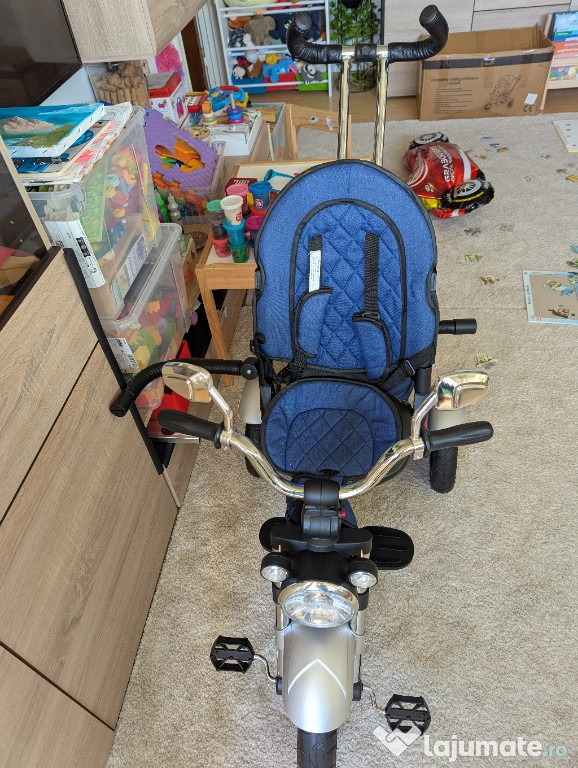 Tricicleta copii cu scaun reversibil si roti mari
